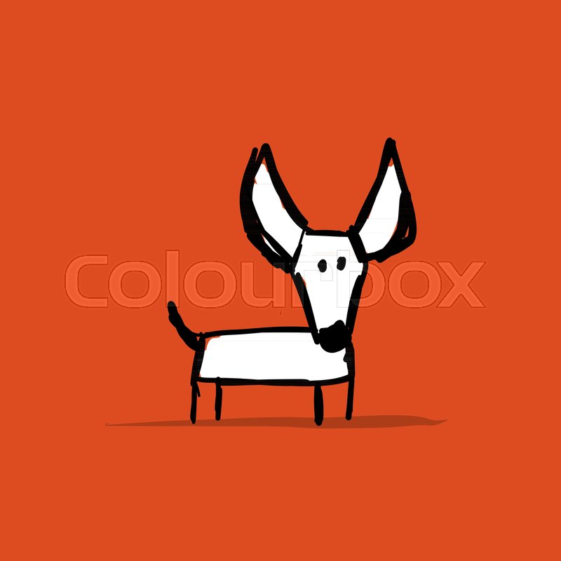 800x800 Funny Small Dog, Sketch For Your Design. Vector Illustration - Small Dog Sketch