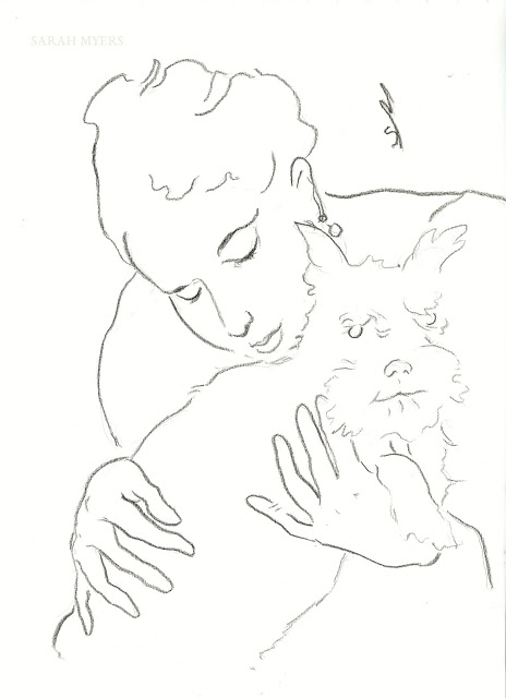 464x640 The Other Oeuvre Lady With A Small Dog - Small Dog Sketch
