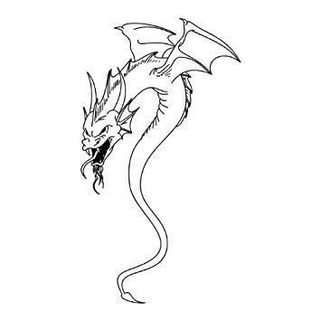 355x355 Small Dragon Trying To Fire, Vinyl Sticker, Stickers - Small Dragon Sketch