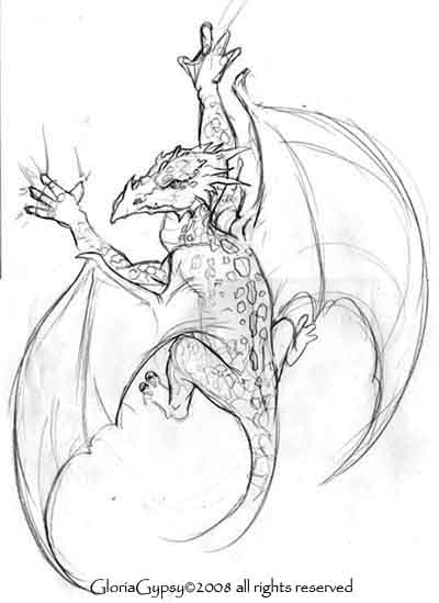 400x549 Small Dragon By Gloriagypsy - Small Dragon Sketch