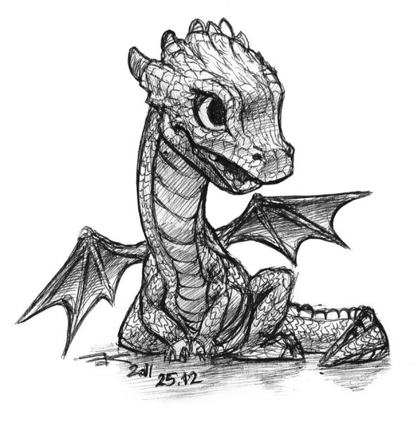 598x600 Small Dragon By Black Griffel - Small Dragon Sketch