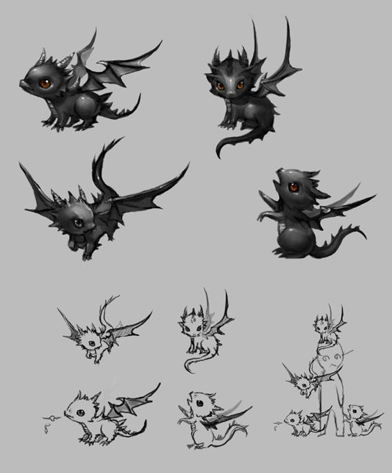 567x684 Smok The Baby Dragon Armtat Tattoos, Dragon And - Small Dragon Sketch