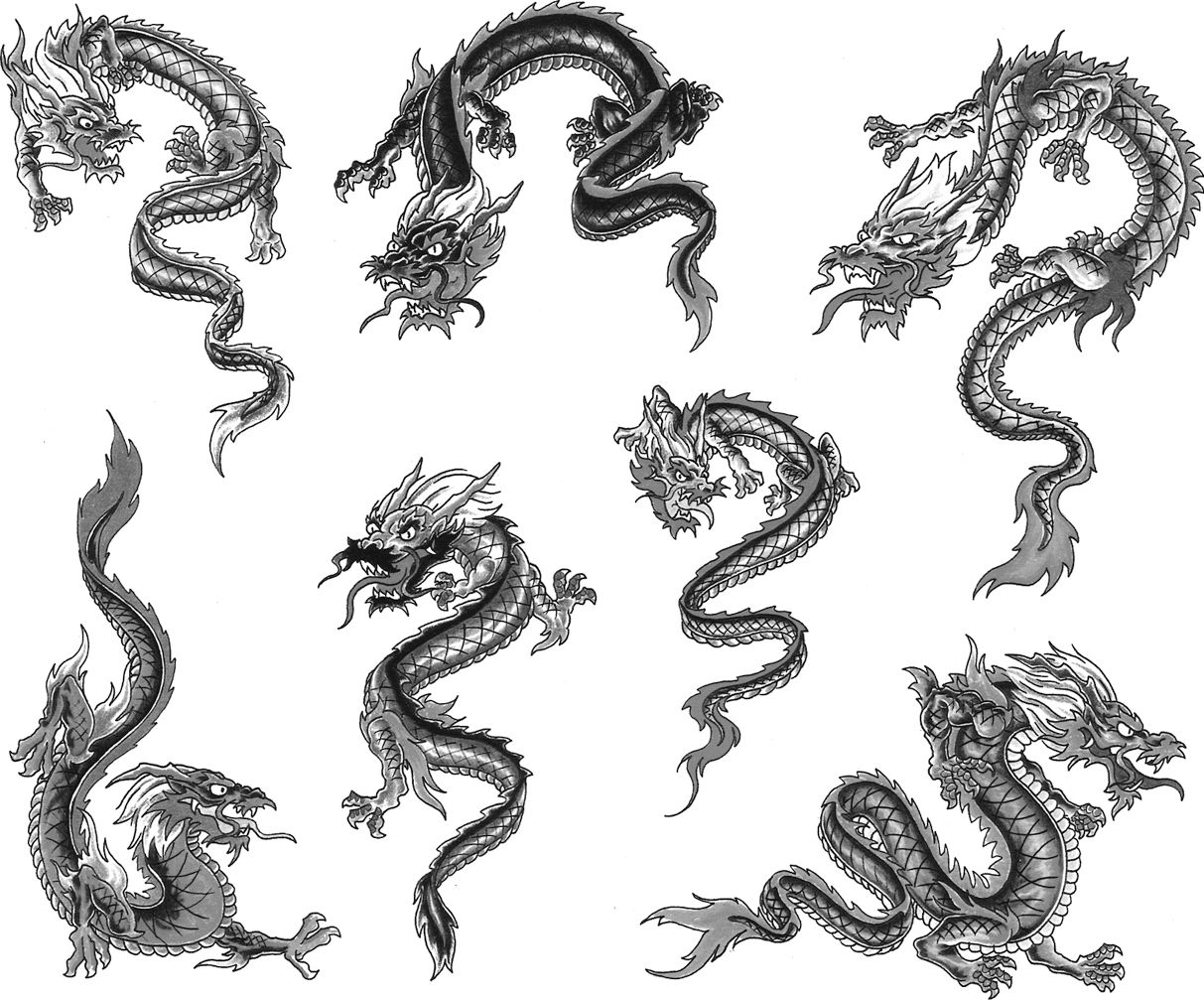 1213x1007 Tribal Dragon Tattoo Designs For Men Weird Things - Small Dragon Sketch