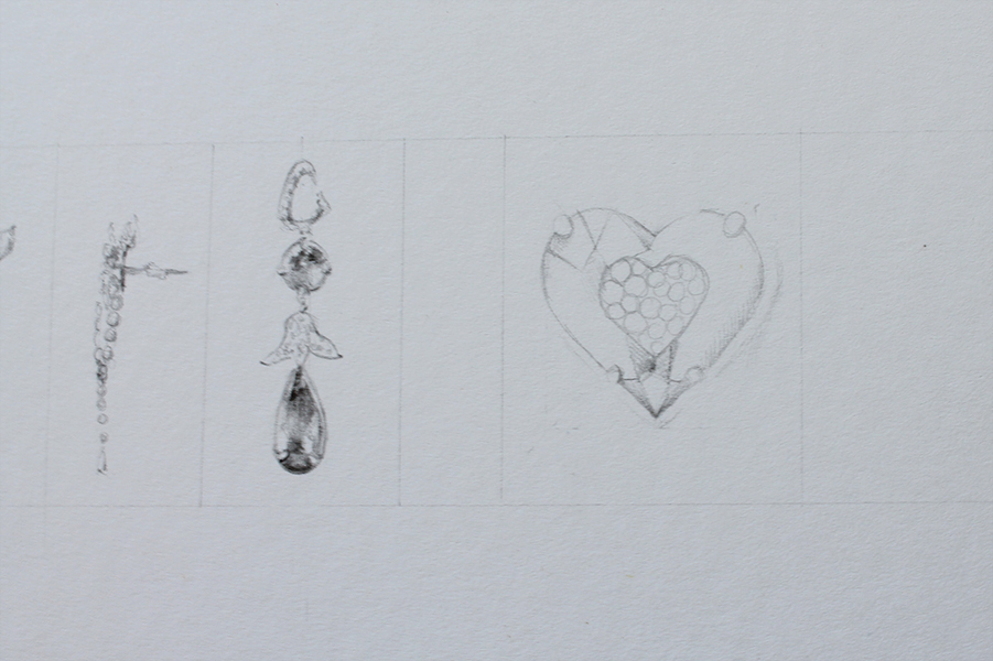 901x600 Designing And Drawing Jewelry How To Draw Earrings - Small Heart Sketch