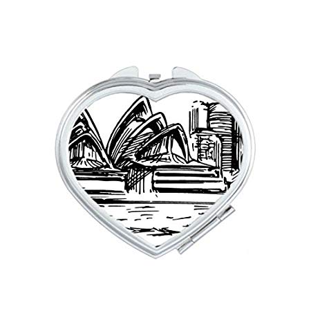 450x450 Australia Flavor City Landmark Sydney Opera House Sketch Heart - Small Heart Sketch