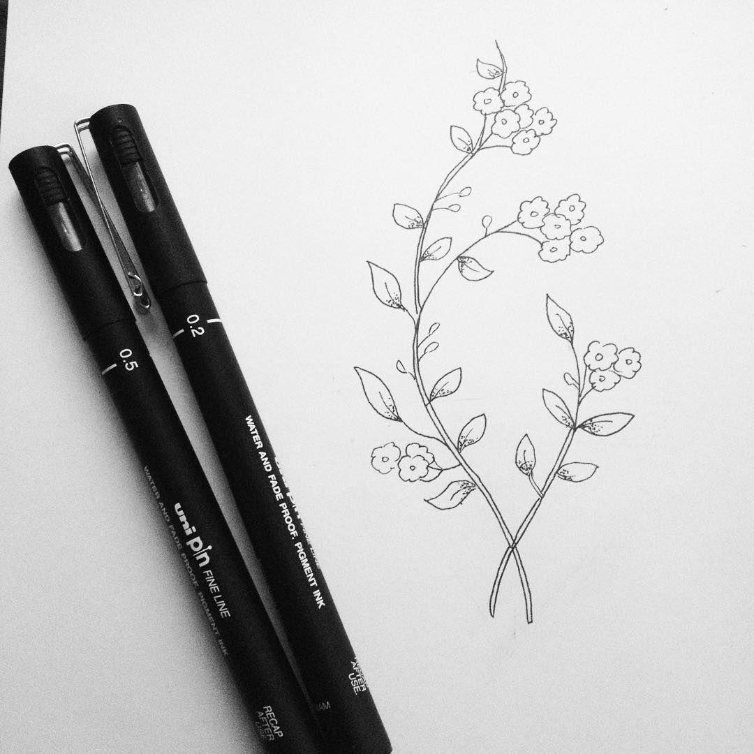 1080x1080 Small Flower Sketch - Small Sketches