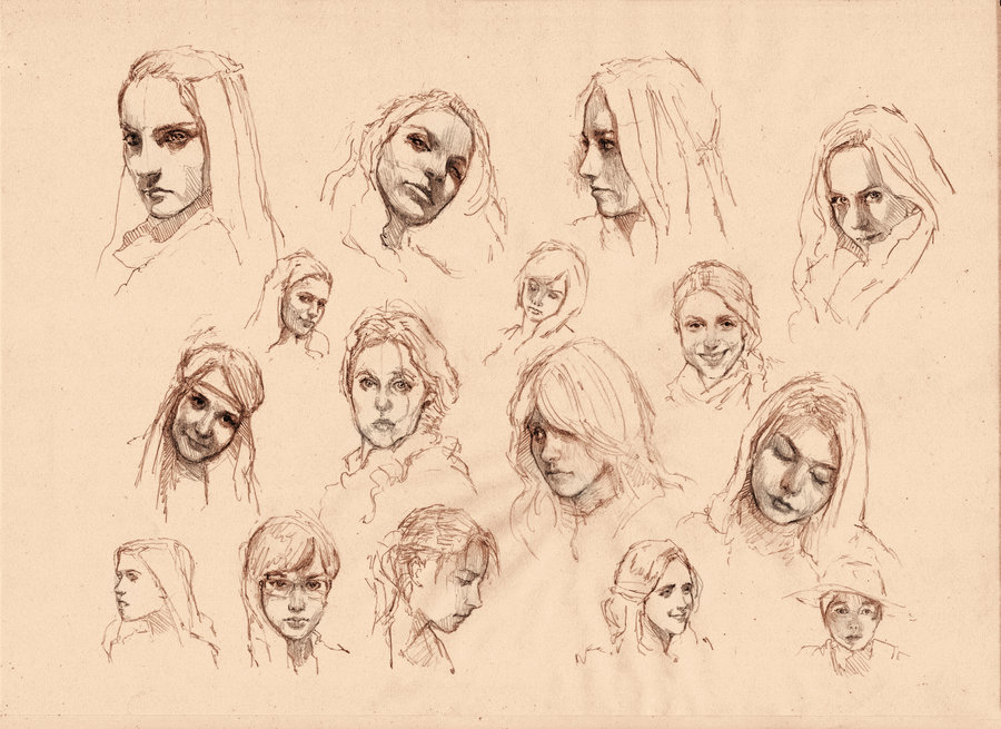 900x655 Small Quick Portraits Sketches By Silentjustice - Small Sketches
