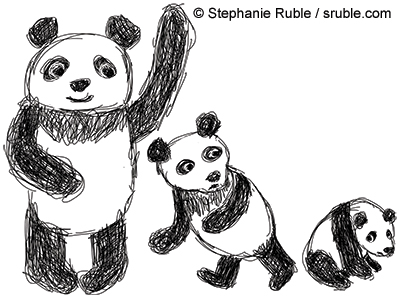400x297 Stephanie Ruble Kidlit Authorillustrator Panda Sketches - Small Sketches