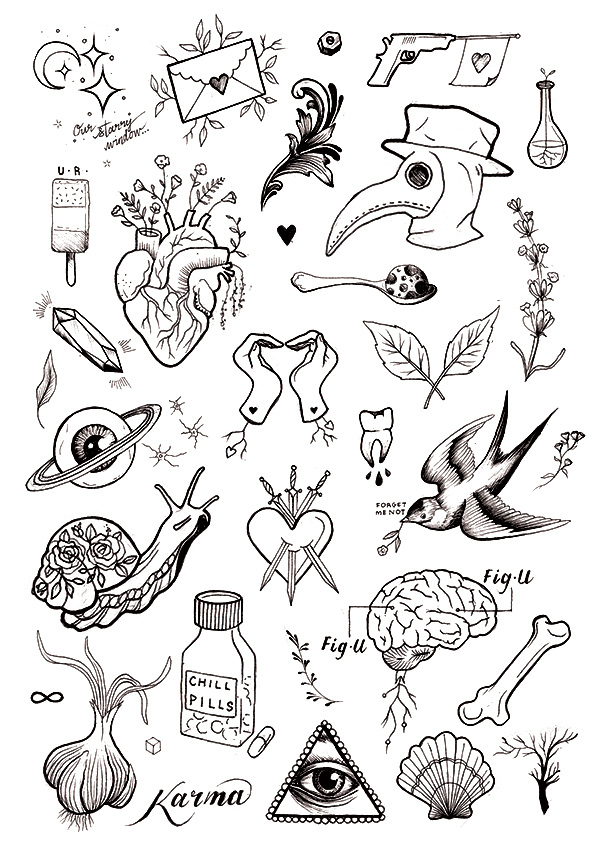 Small Tattoo Sketches at PaintingValley.com | Explore collection of