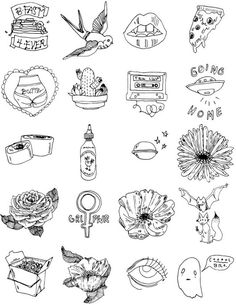 236x305 Tattoo Flash Sheet Metallic Tattoos Tattoos - Small Tattoo Sketches