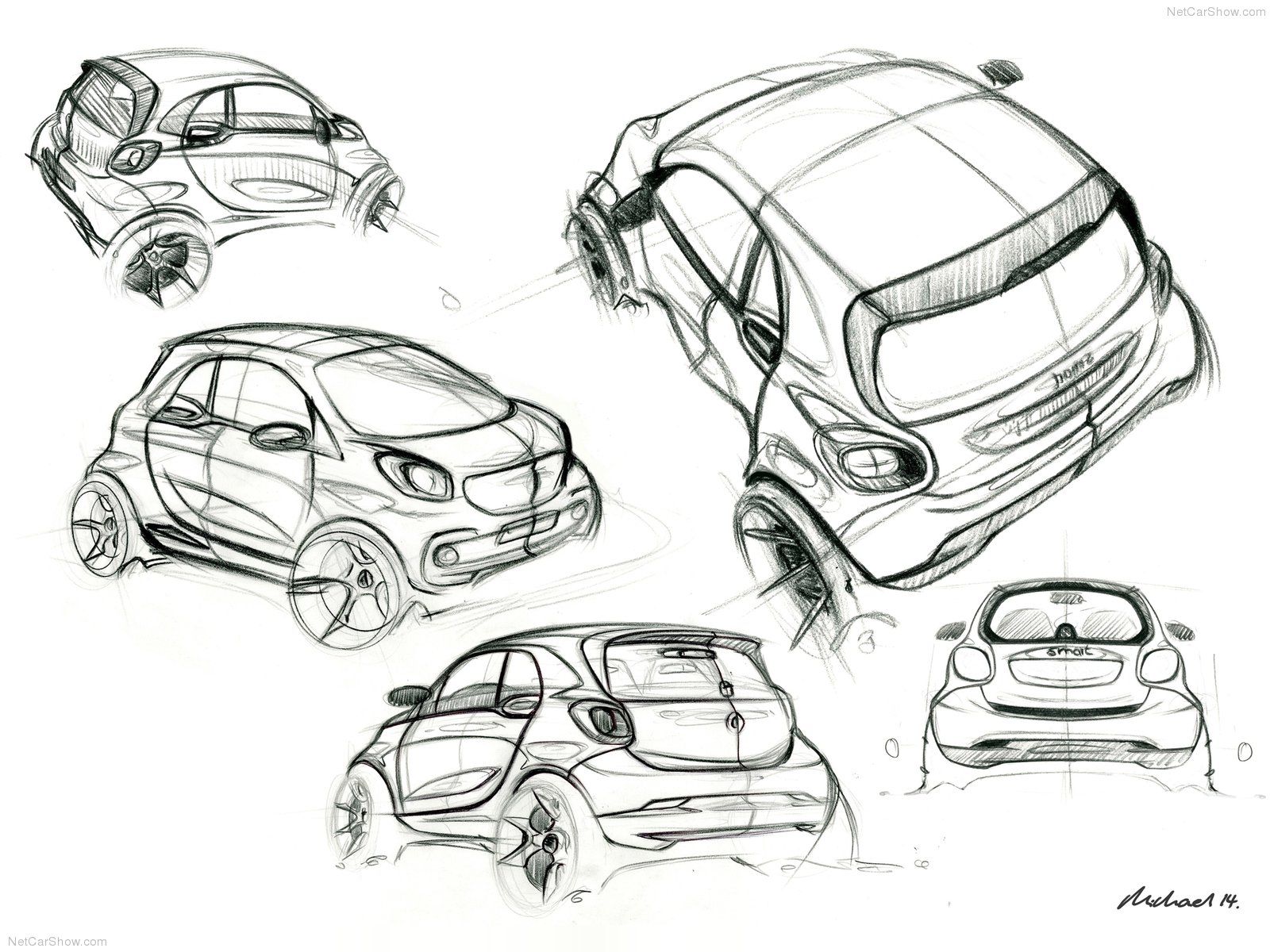 1600x1200 Smart Fortwo Exterior Design Sketch Car Sketch - Smart Car Sketch