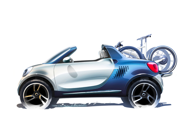 640x480 The Blog About Cars Smart Forus Pick Up Concept Sketches - Smart Car Sketch