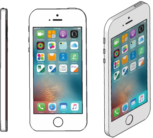 500x449 Isometric Drawing - Smartphone Sketch