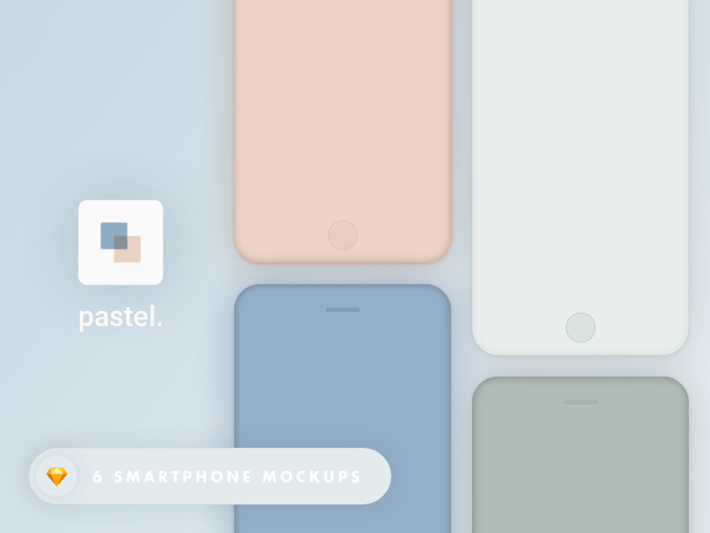 800x600 Pastel Smartphone Mockups Freebie - Smartphone Sketch