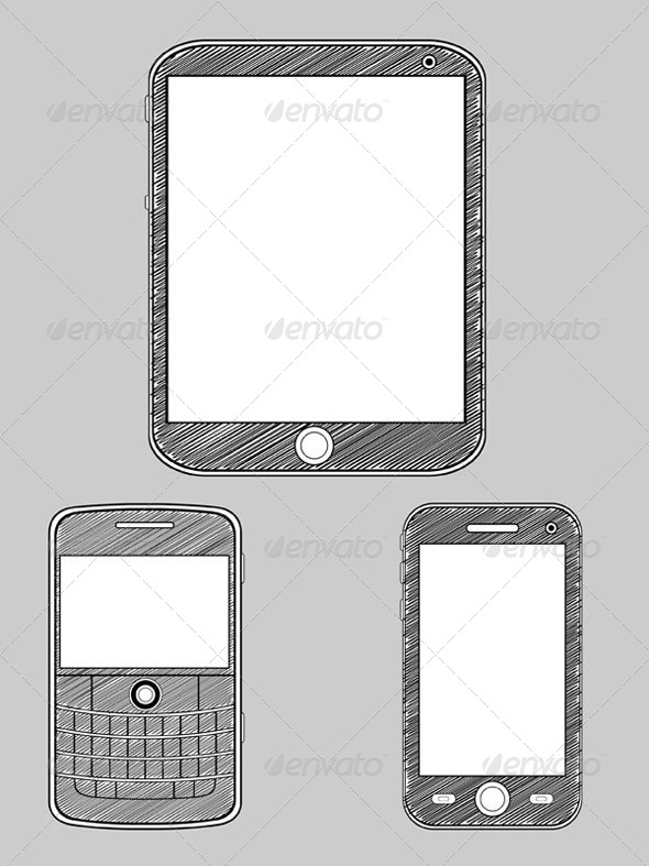 590x787 Smartphone Sketch By Bluezace Graphicriver - Smartphone Sketch