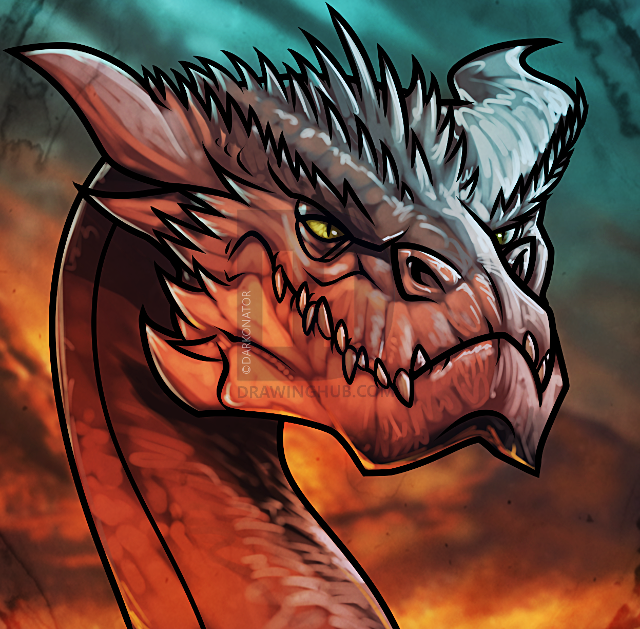 1247x1225 How To Draw Smaug Easy, Step By Step, Drawing Guide, By Darkonator - Smaug Sketch