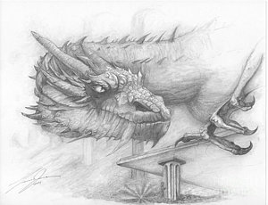 300x230 Smaug Drawings Fine Art America - Smaug Sketch