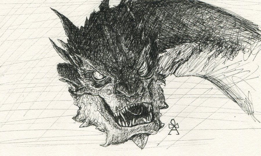 900x540 Smaug By Myworld1 Dragons Dragon - Smaug Sketch