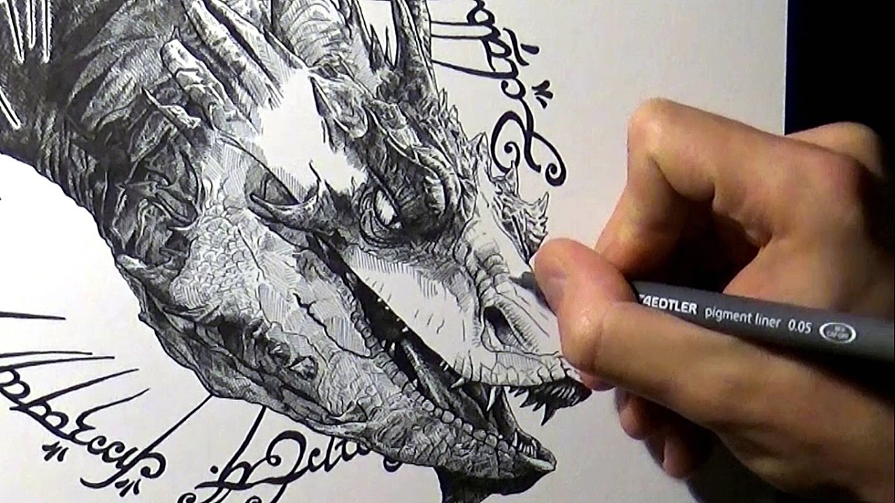 1280x720 Speed Drawing - Smaug Sketch