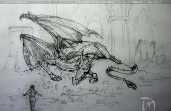 340x220 The Hobbit Ted Nasmith - Smaug Sketch
