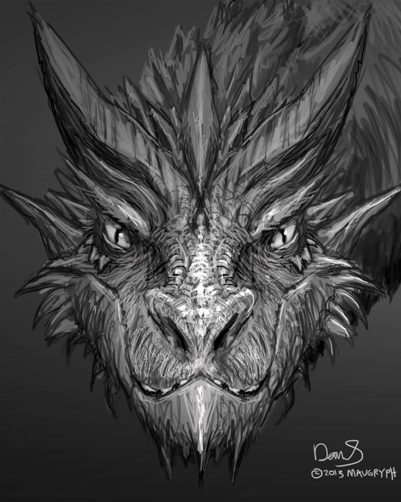 798x1000 Daily Painting No.45 Smaug Like Dragon + Hobbit Dos Mini Review - Smaug Sketch