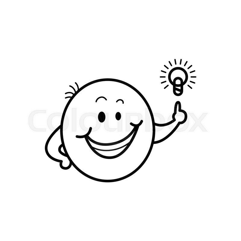 800x800 Cute Male Smiley Face Or Emoticon In Sketch Style Smiling With - Smiley Face Sketch