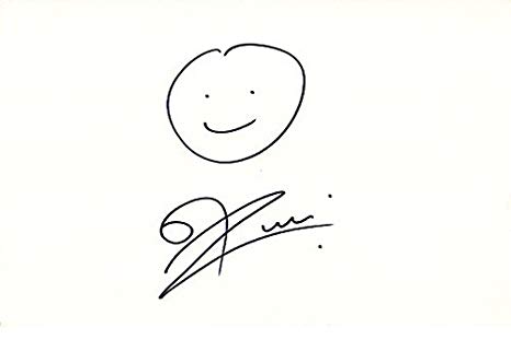 466x310 Rob Zombie Hand Signed Autographed Amp Drawn Smiley Face Sketch - Smiley Face Sketch