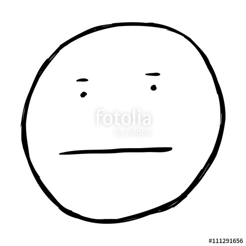 500x500 Vector Single Sketch Emoticon - Smiley Face Sketch