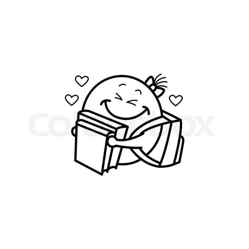 800x800 Cute Female Smiley Face Or Emoticon In Sketch Style With Schoolbag - Smiley Faces Sketch