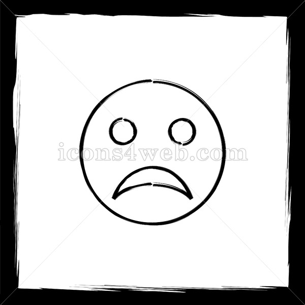 600x600 Sad Smiley Sketch Icon. - Smiley Sketch