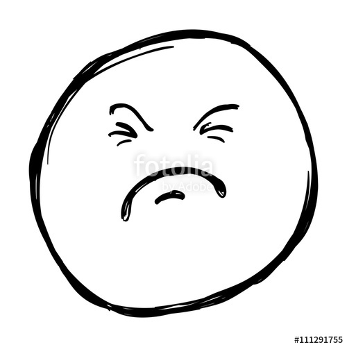 500x500 Vector Single Sketch Emoticon - Smiley Sketch