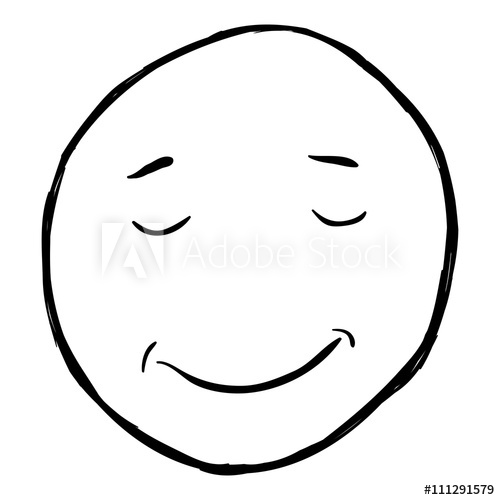 500x500 Vector Single Sketch Emoticon - Smiley Sketch