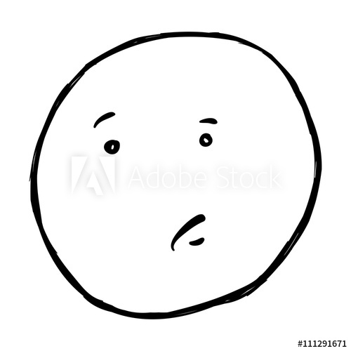 500x500 Vector Single Sketch Emoticon - Smiley Sketch