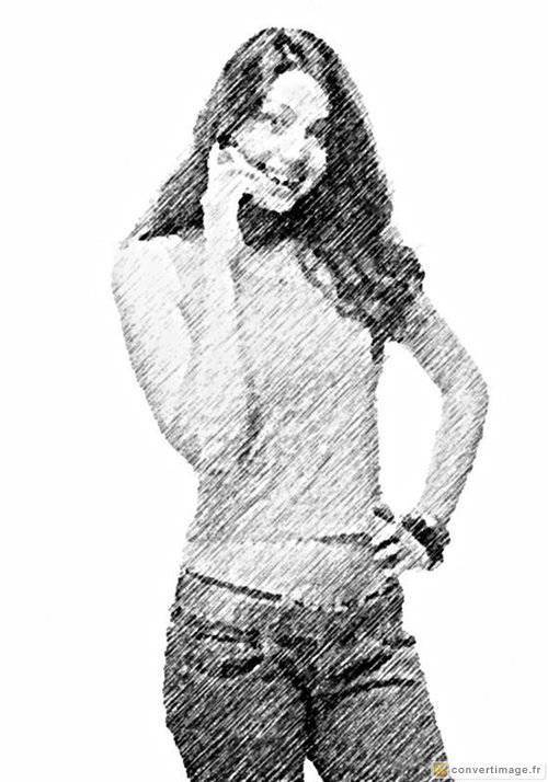 500x714 Pencil Drawing Of A Smiling Girl With Long Hair - Smiling Girl Sketch