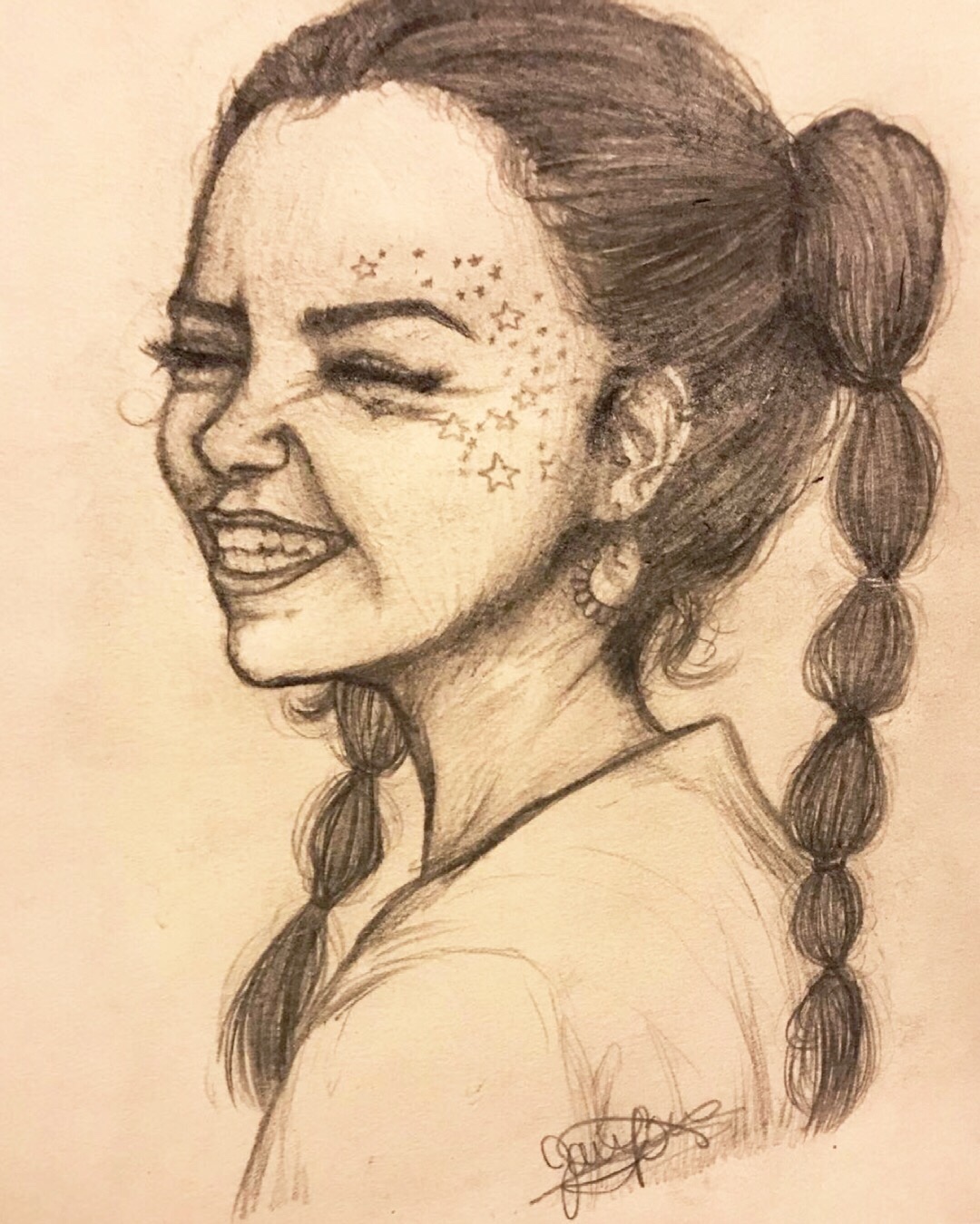 1080x1350 Smiling Girl - Smiling Girl Sketch