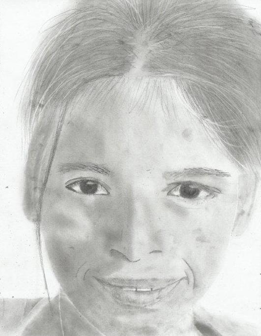 531x683 Smiling Girl - Smiling Girl Sketch