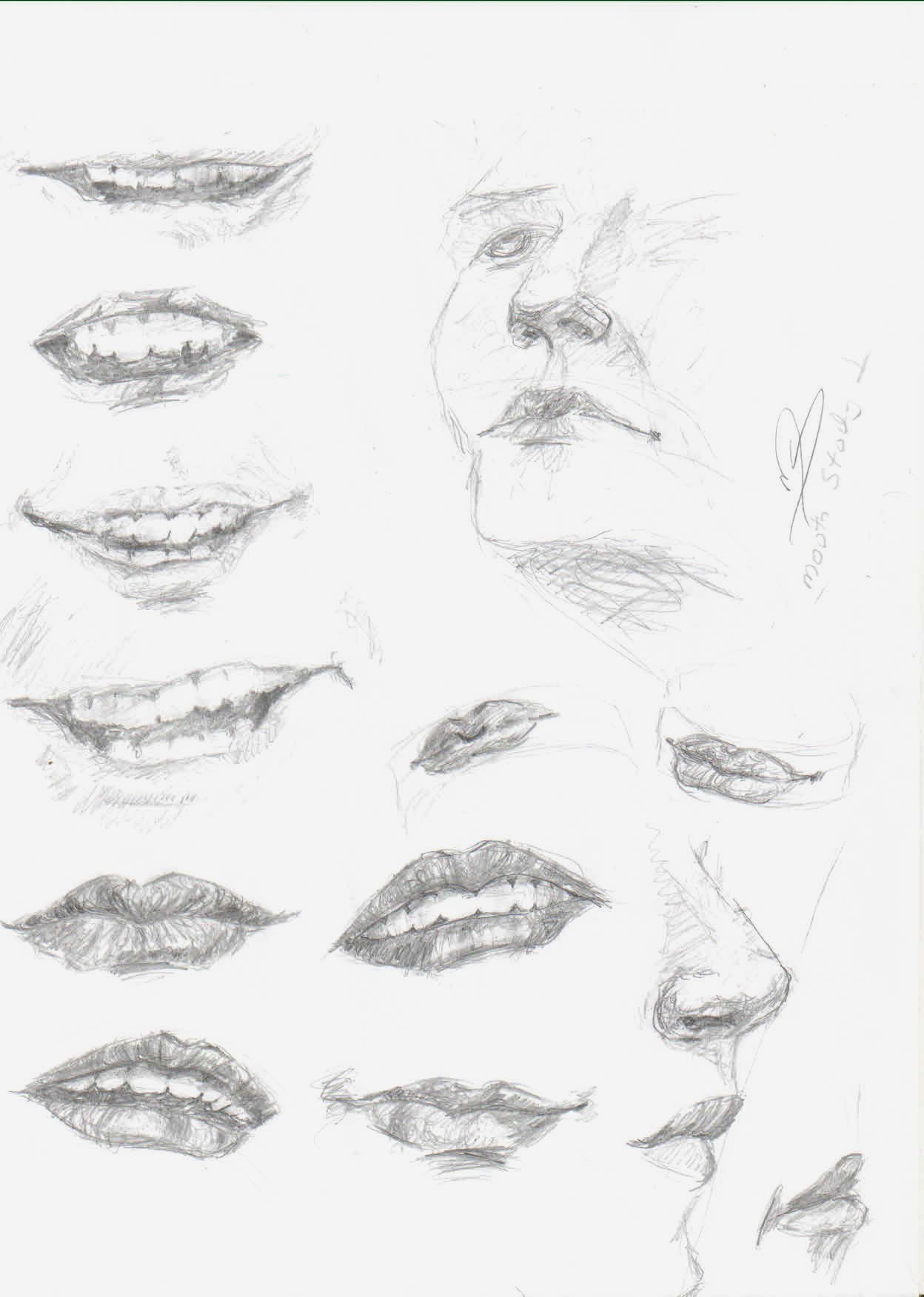 1248x1752 How To Draw Mouth, Lips And Teeth Significant Art Blog - Smiling Lips Sketch