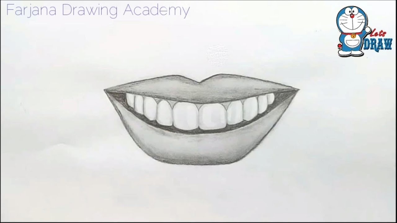 1280x720 Smile Lips Sketch For Beginners Easy Way To Draw Smile Lips - Smiling Lips Sketch