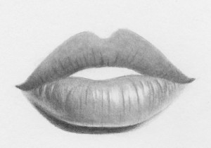 300x210 How To Draw Lips 10 Easy Steps Rapidfireart - Smiling Mouth Sketch