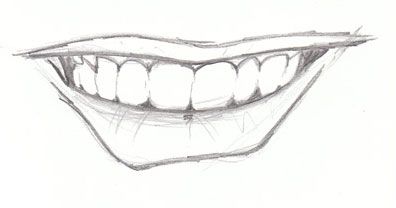 396x208 Smiling Mouth, Step By Step, How To, Mouth With Teeth Art How - Smiling Mouth Sketch