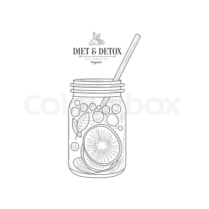 800x800 Fruit Smoothie In A Jar Hand Drawn Realistic Detailed Sketch In - Smoothie Sketch
