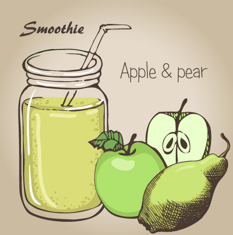 476x480 Smoothie Fruits Drink Vector Sketch Free Vector In Encapsulated - Smoothie Sketch