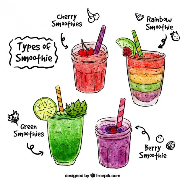 626x626 Watercolor Hand Drawn Fruit Smoothie Free Vector Fruits And - Smoothie Sketch