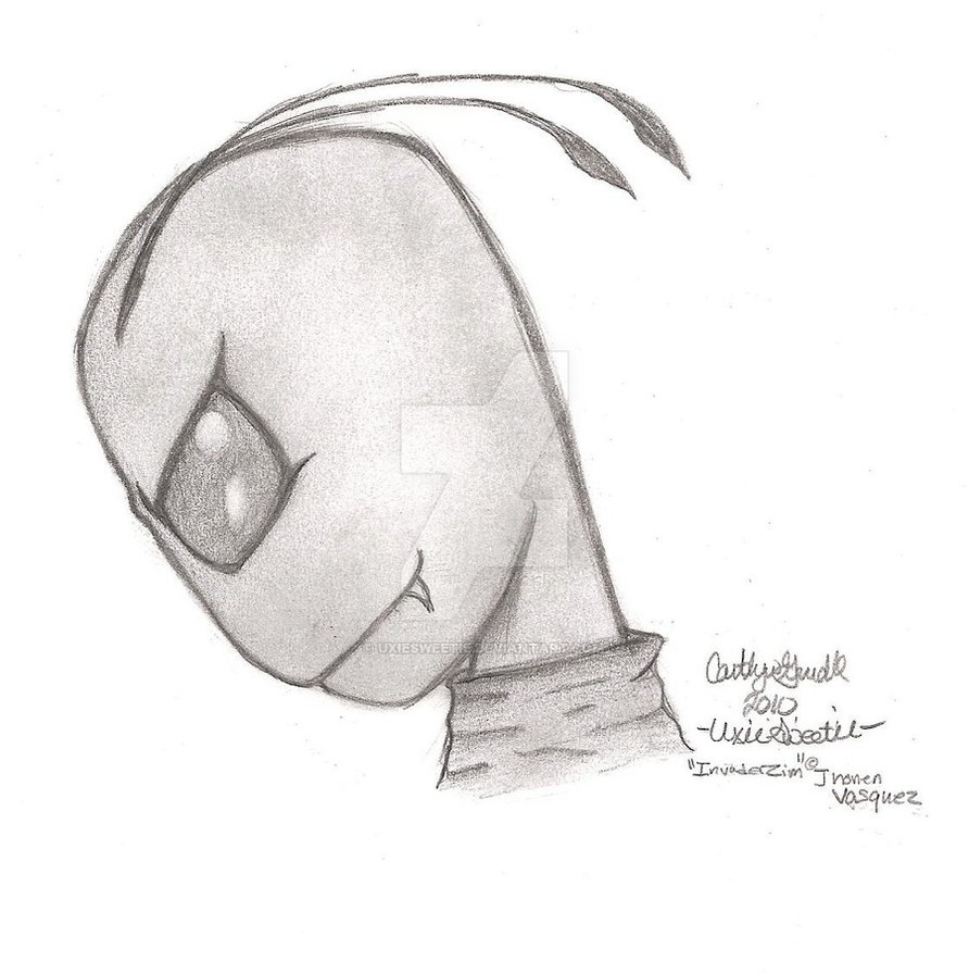 892x895 Invader Zim Smudge Sketch By Uxiesweetie - Smudge Sketch