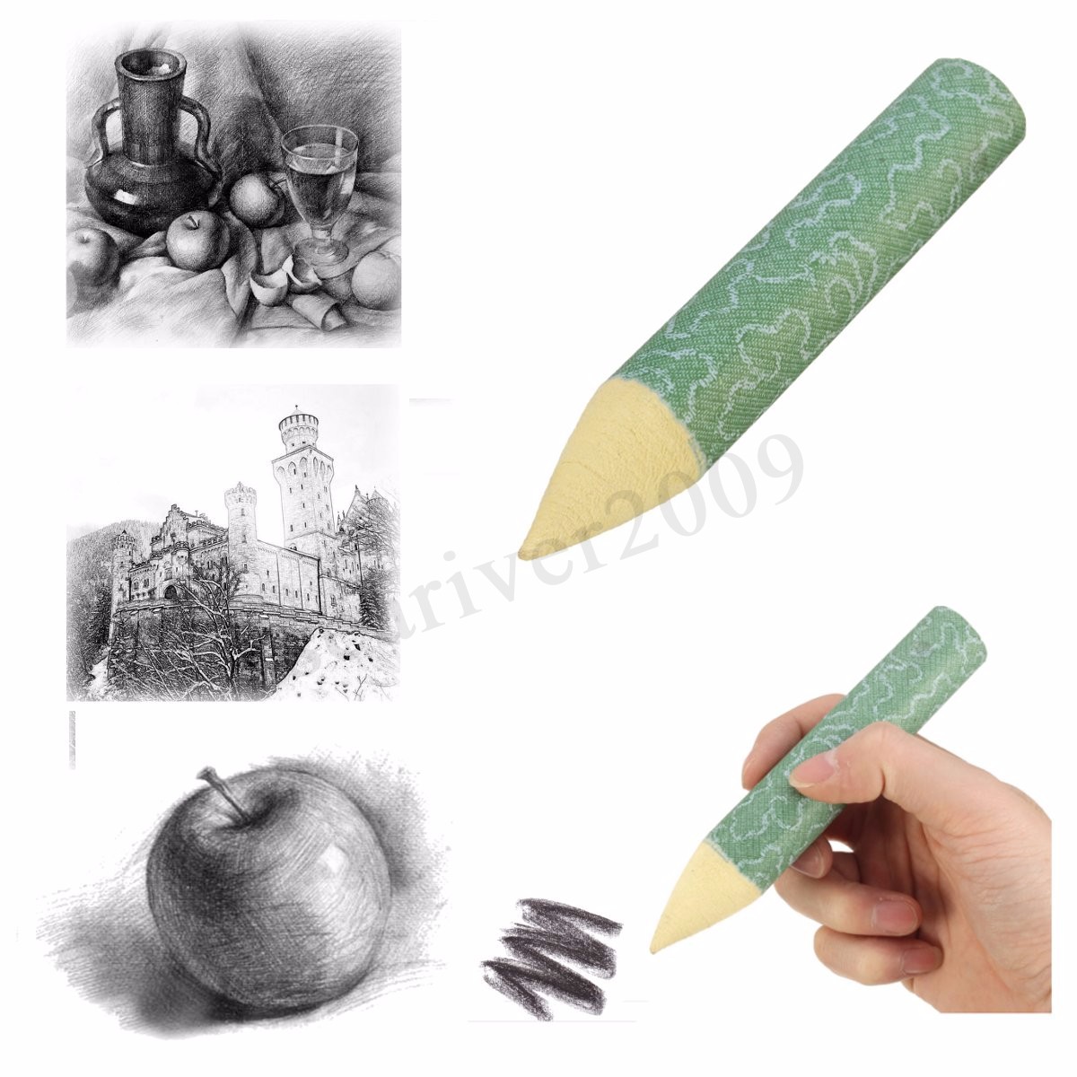 1200x1200 Rice Paper Smudge Stump Tortillon Sketch Drawing Painting Tool - Smudge Sketch