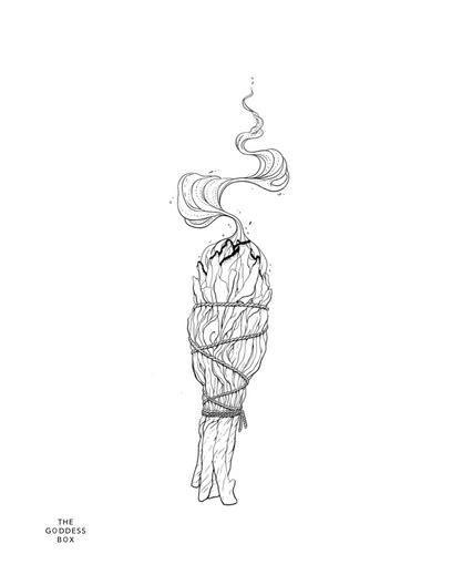 408x528 Smudge You Print Postcard Limited Edition The Goddess Box - Smudge Sketch