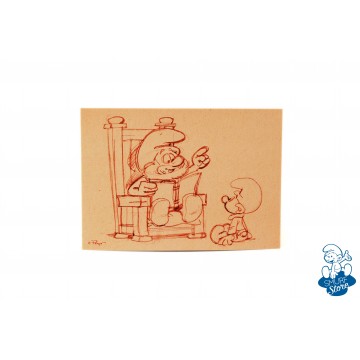 360x360 Postcard Papa Smurf Sketch - Smurf Sketch
