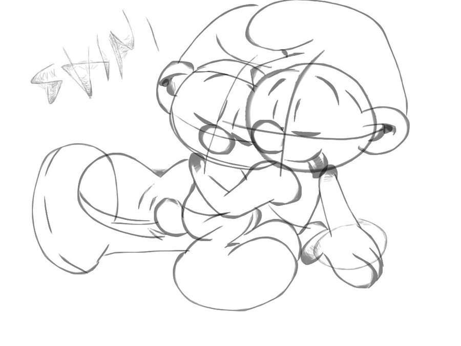 900x675 Smurf Sketch... By Tairusuku - Smurf Sketch