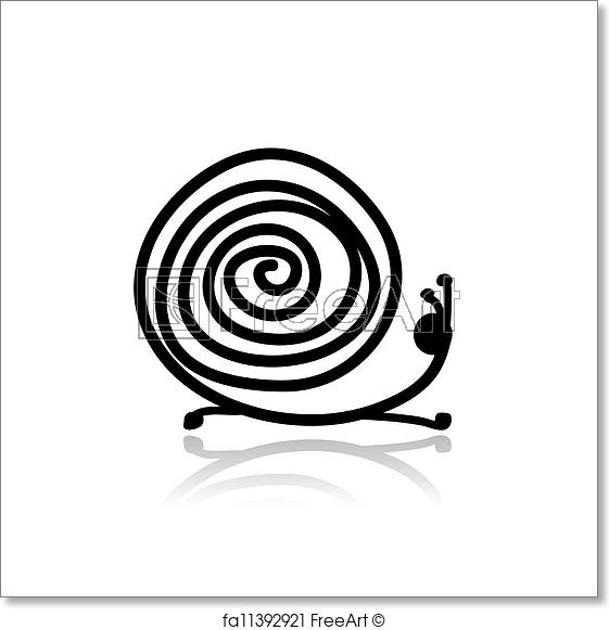 561x581 Free Art Print Of Funny Snail Sketch For Your Design Freeart - Snail Sketch