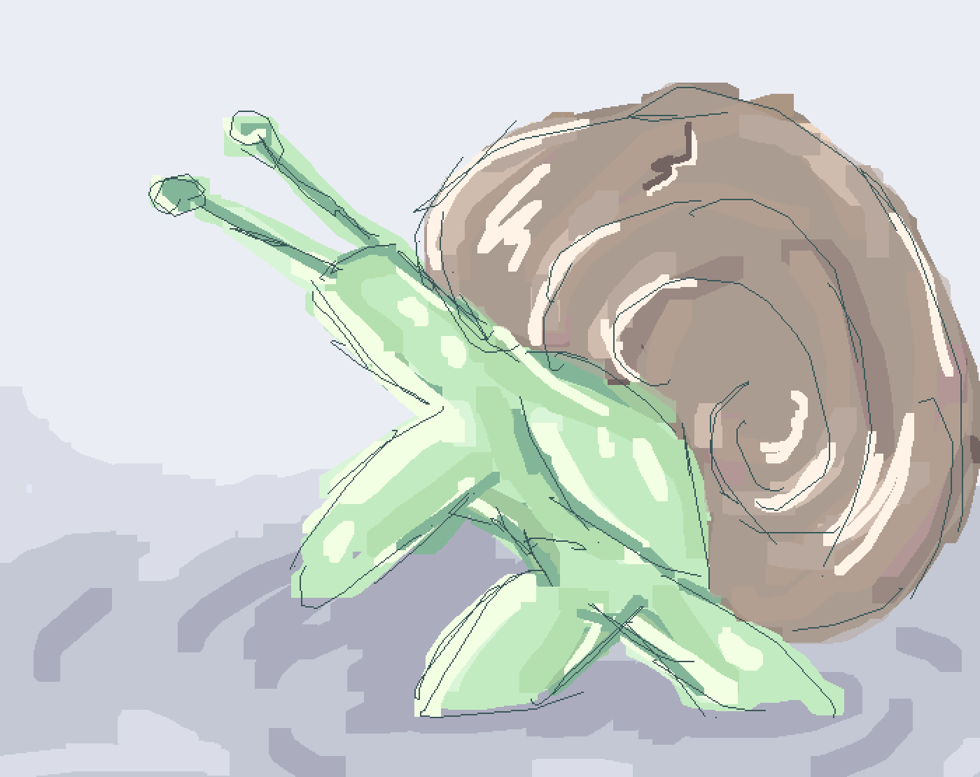 1400x1110 Pixilart - Snail Sketch